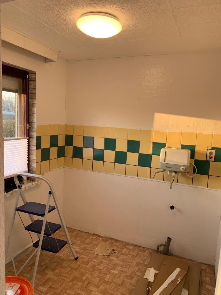 Küchenwände nach dem Anstrich