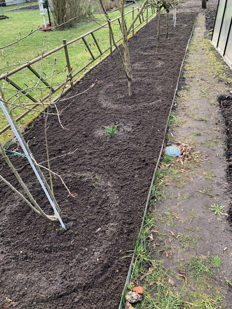 Vorderer Bereich des Beetes nach der Putzaktion