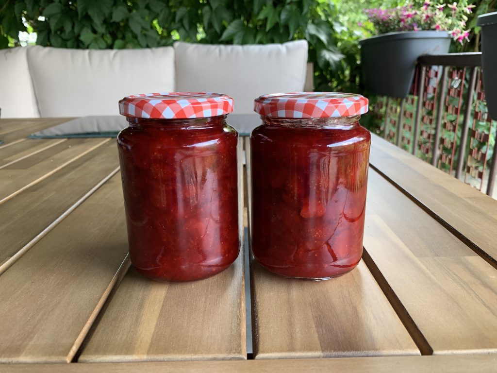 Fertige Erdbeermarmelade