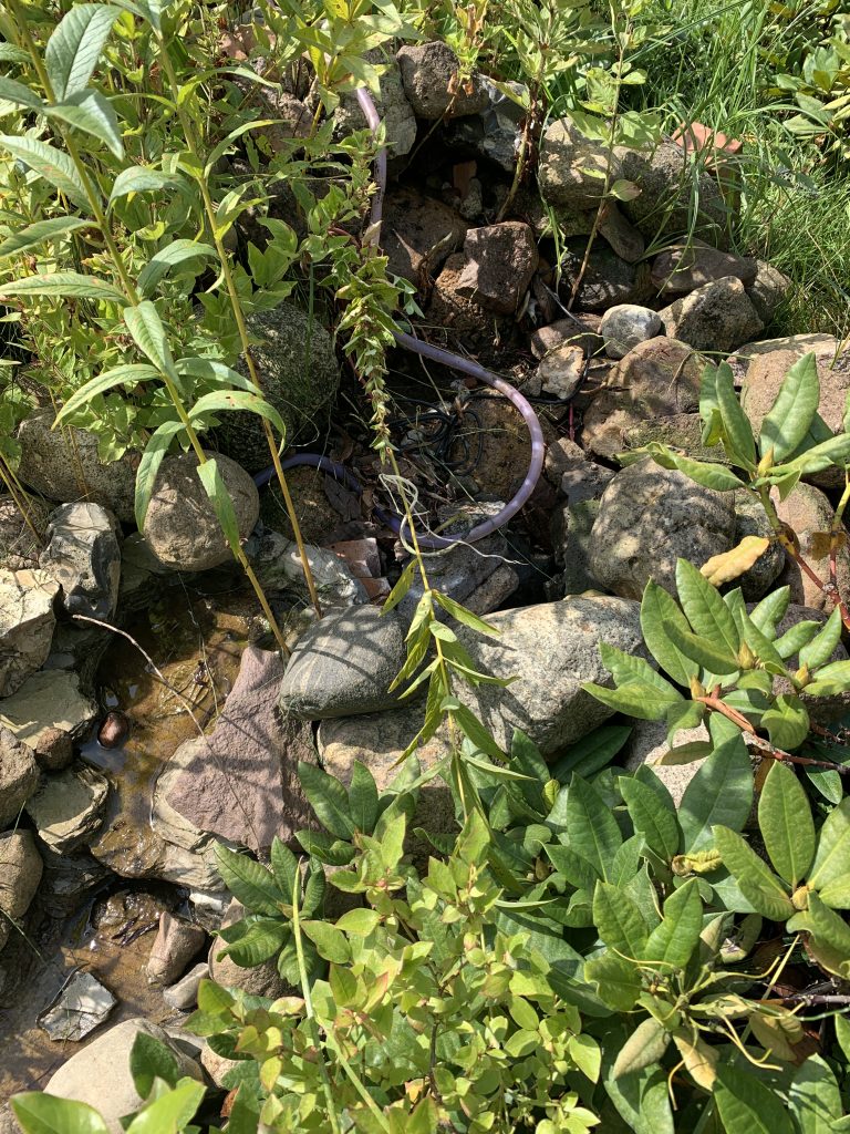 Bereich des Bachlaufs nach Entfernung der Fertigelemente