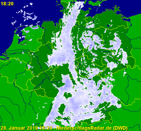Niederschlagsradar vom 28.01.2019