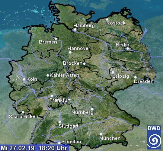 Keine Niederschlagsechos über Deutschland. Ein gewohntes Bild der vergangenen Tage. (Quelle: Deutscher Wetterdienst)