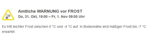 Offizielle Warnung des DWD für den Norden und die Mitte Brankenburgs.