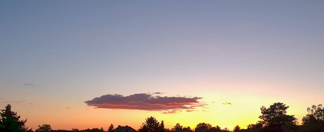 Heute von unserer Wettercam in Großziethen aufgenommener Sonnenuntergang